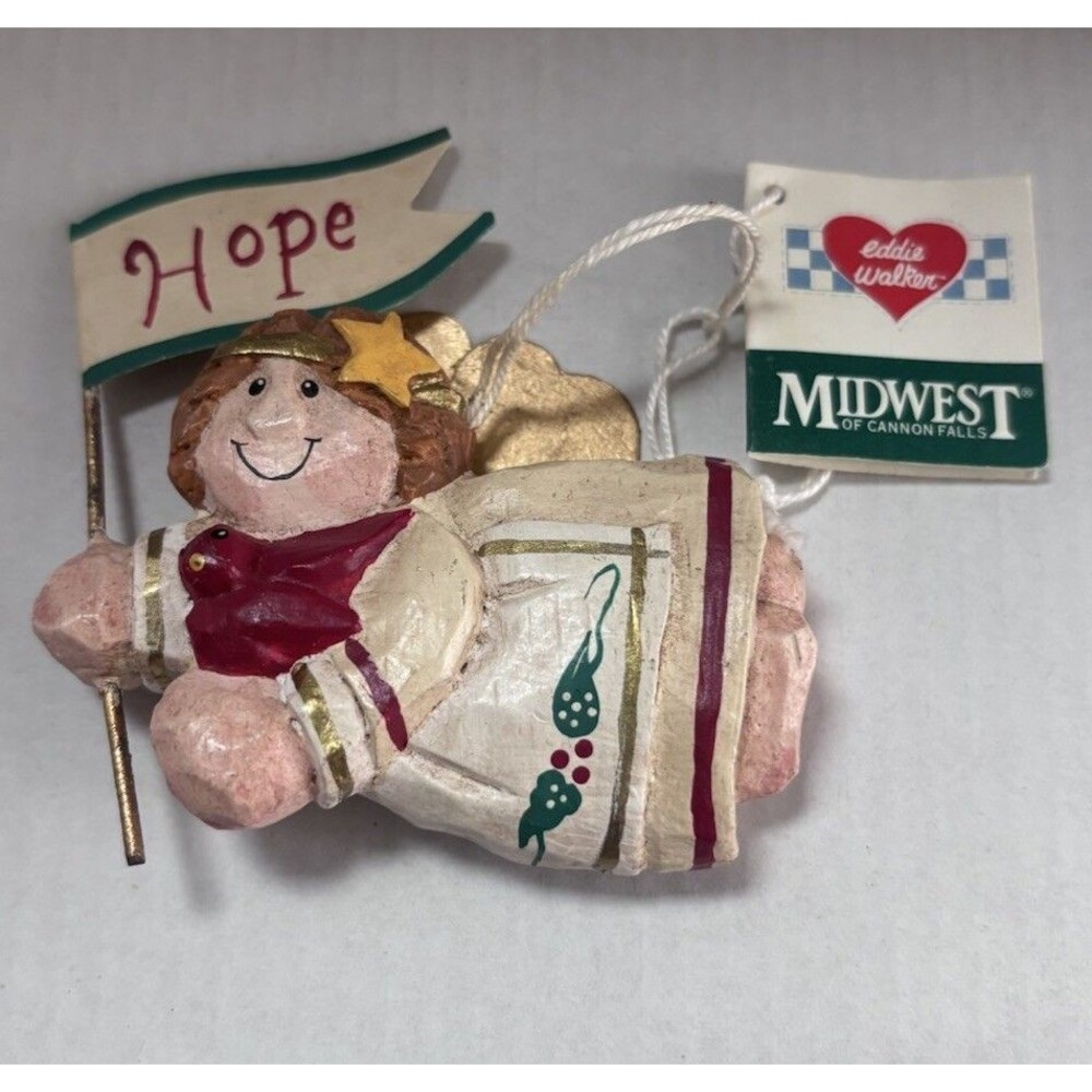 Hope Angel Ornament Eddie Walker Woodcarving Vintage